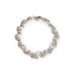 Vòng cổ lá bằng bạch kim  và vàng, đính kim cương 