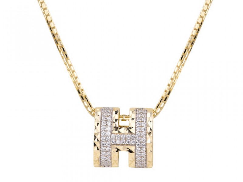 Mat day chuyen chu H Vang 10K A357