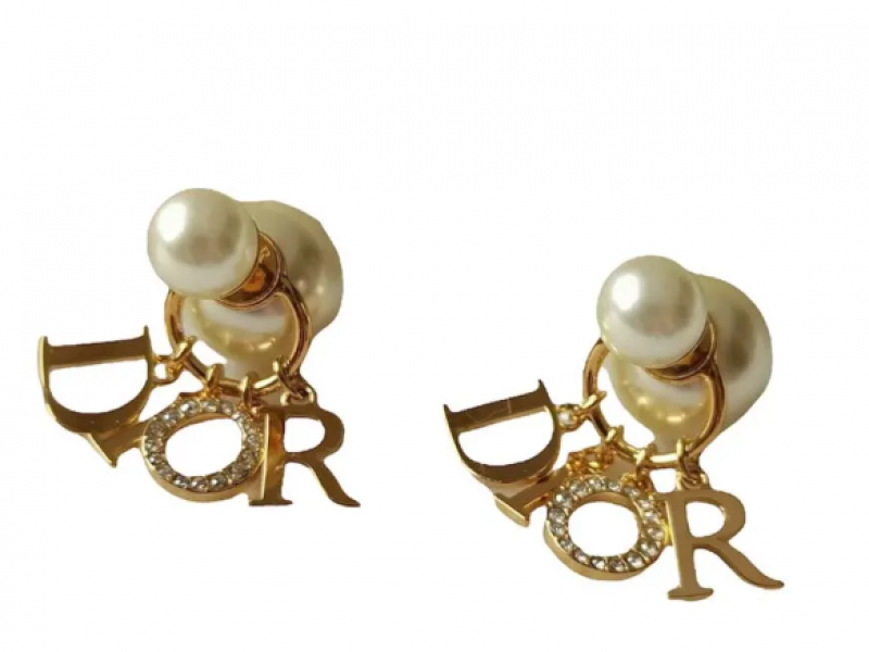 Khuyên Tai Dior Earrings Đính Ngọc Trai N-HM
