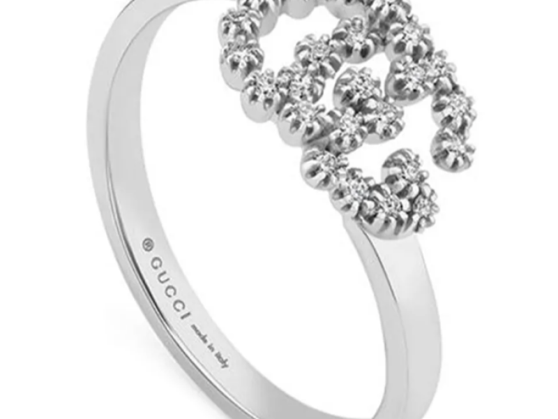 Nhẫn Gucci GG Running 18K White Gold Ring Màu Trắng