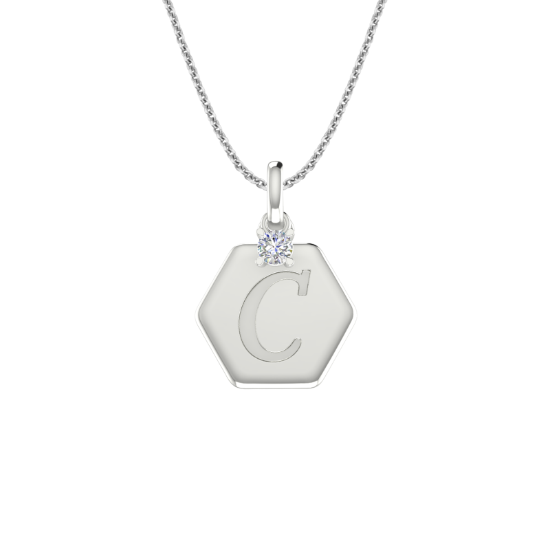 Mat day chuyen Kim cuong Vang Trang 14K A356