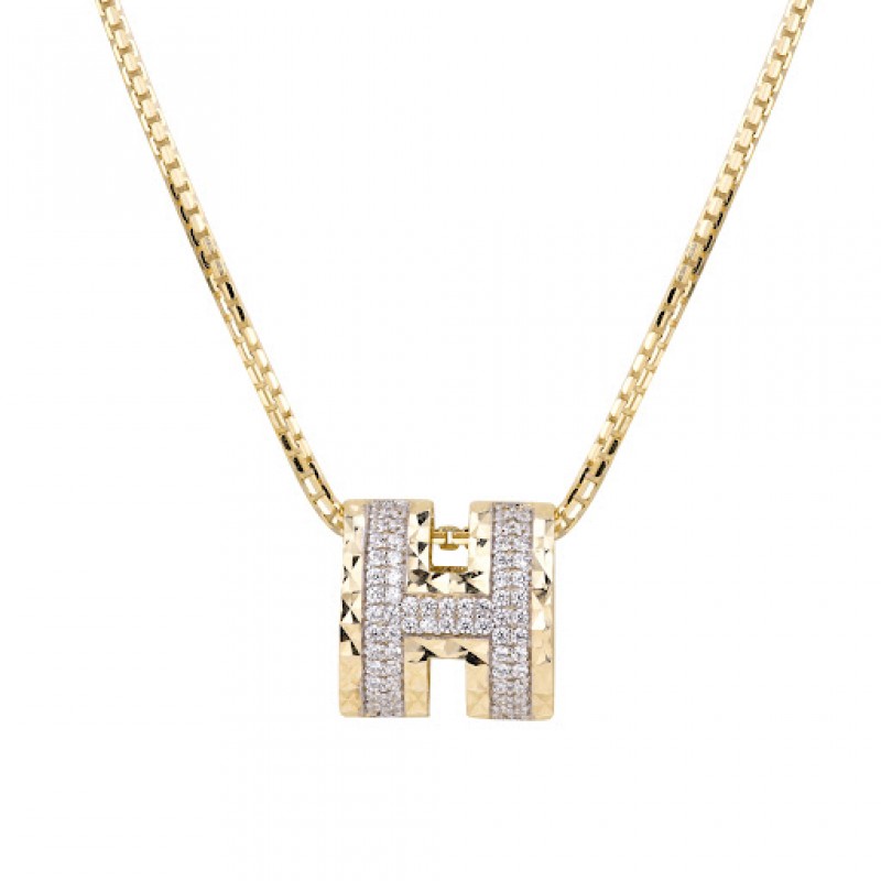 Mat day chuyen chu H Vang 10K A357