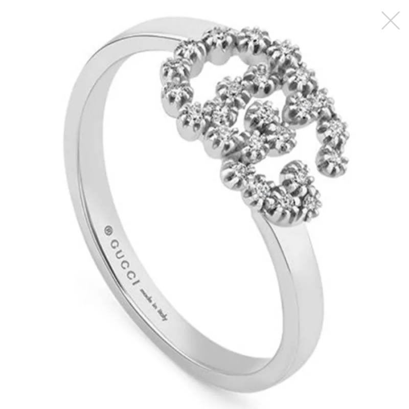 Nhẫn Gucci GG Running 18K White Gold Ring Màu Trắng