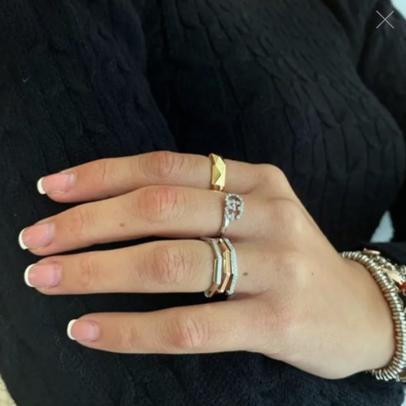 Nhẫn Gucci GG Running 18K White Gold Ring Màu Trắng